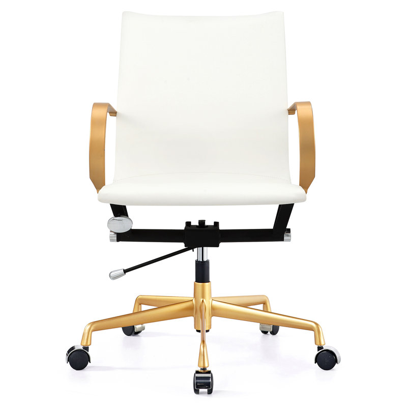 Meelano Leather Desk Chair & Reviews Wayfair